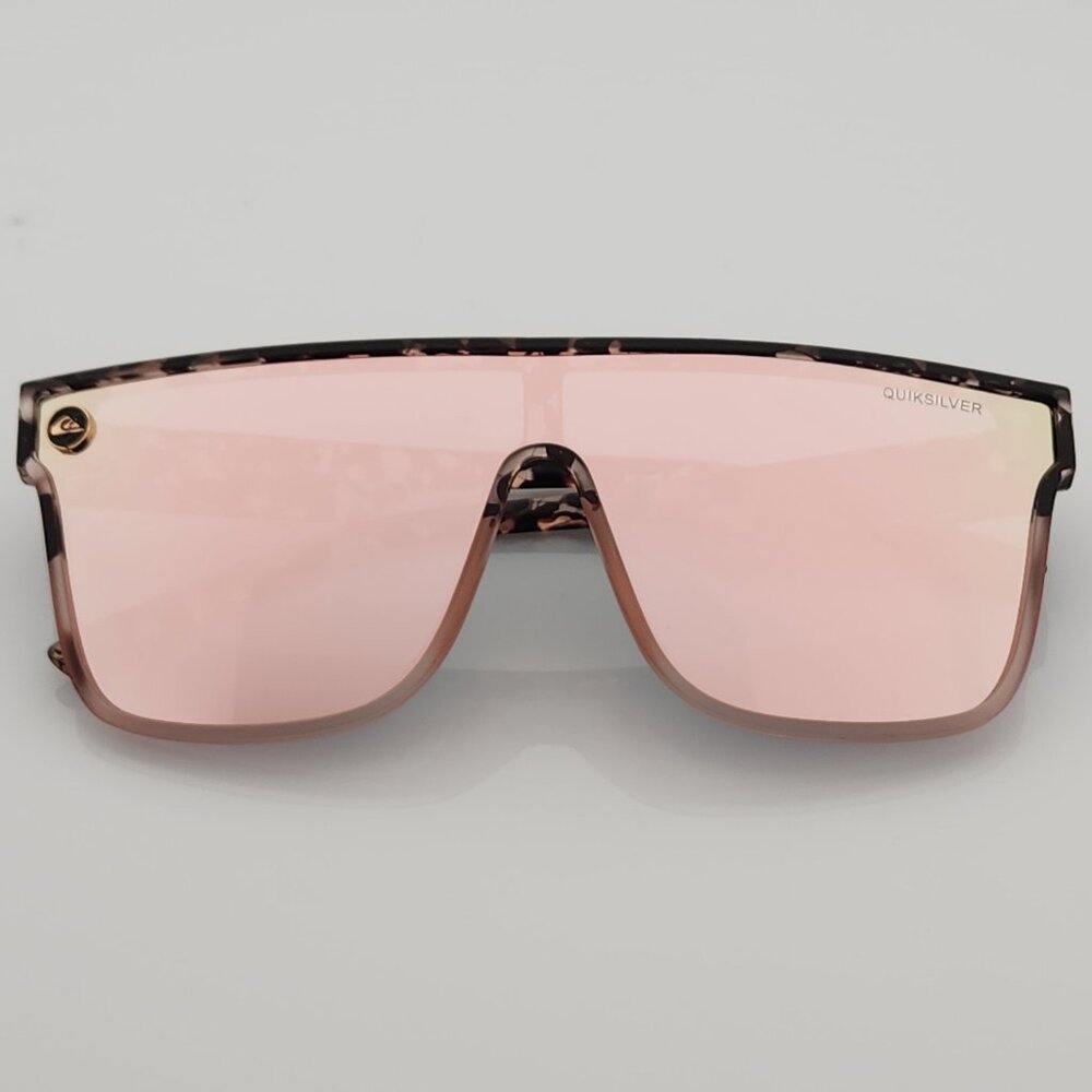 Quiksilver Shield Sunglasses Tortoise Shell Frame Flash Pink Mirror Lens NEW Q9